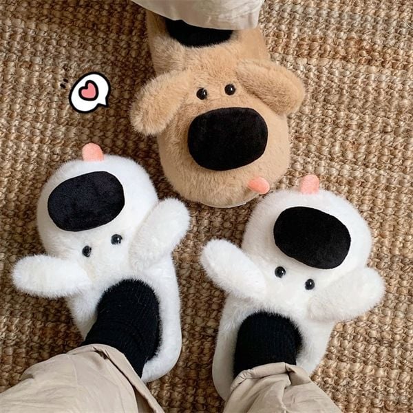  Dép bông cún lè lưỡi 