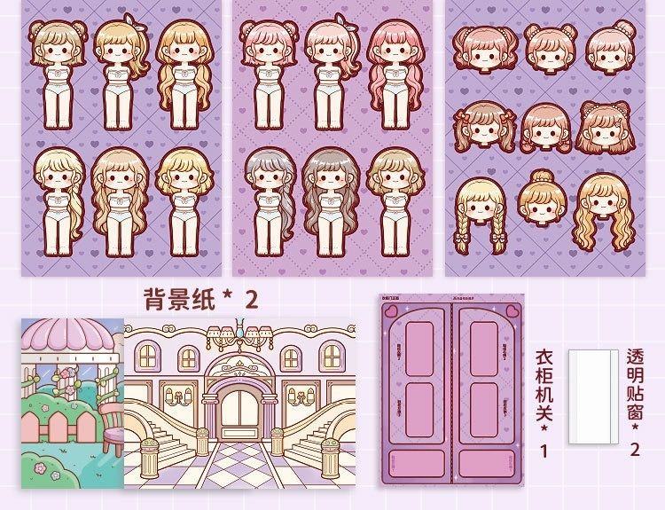  Sticker Stylist công chúa tím 9 tờ Telado 
