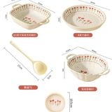  Set bát đĩa hoa tulip tone be 