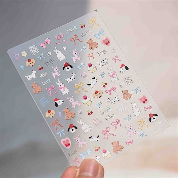  Sticker dán móng Tomoni thú dễ thương 