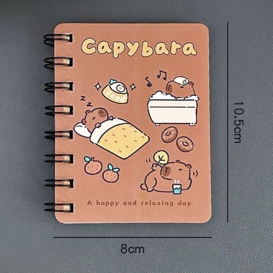  Sổ lò xo mini Capybara 10cm 80 tờ 