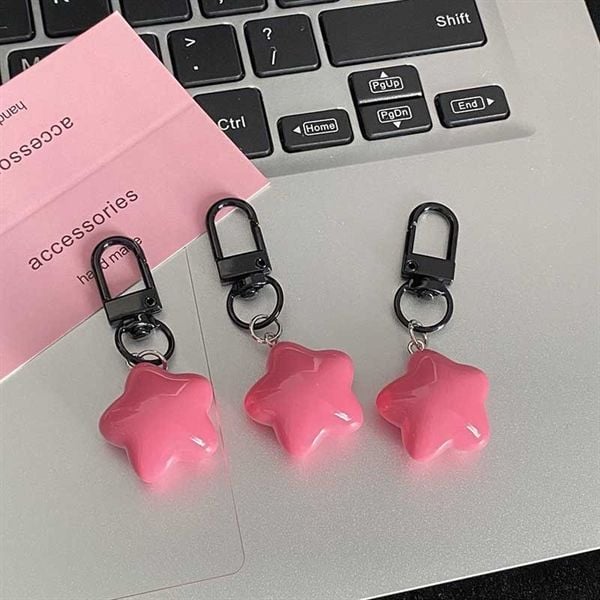  Móc khoá mini sao béo hồng 