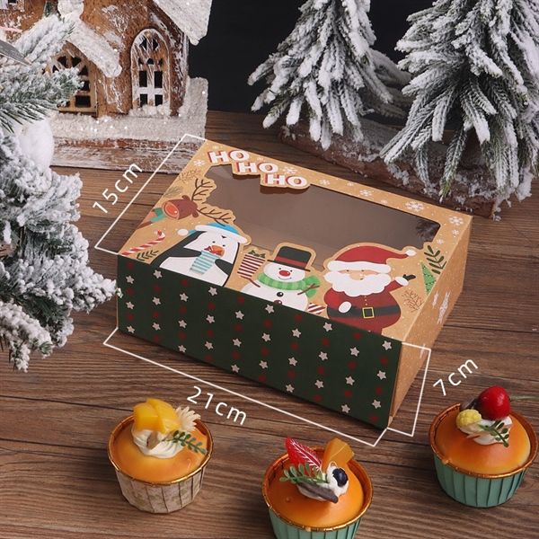  Hộp quà chữ nhật nắp trong Giáng Sinh 21x15cm 
