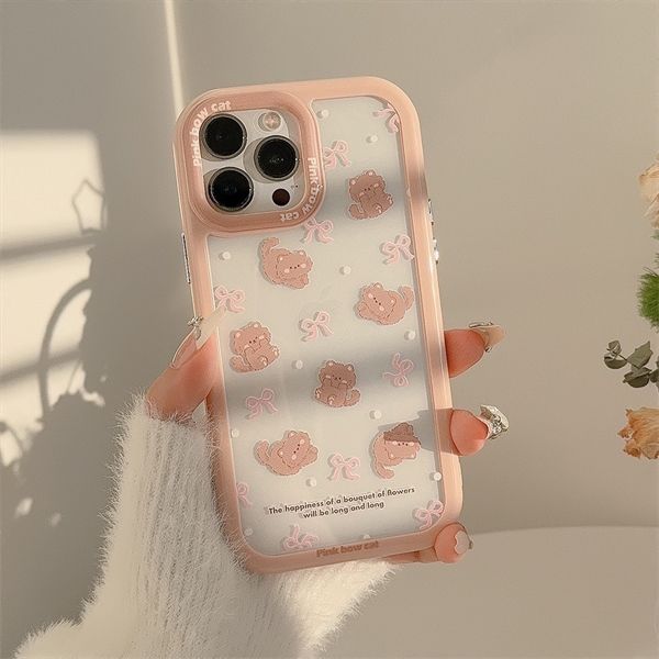  Ốp mèo nơ viền Pink Bow Cat 