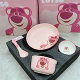  Set bát đĩa gấu Lotso + hộp 