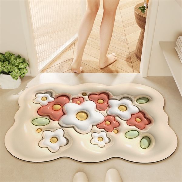  Thảm mút dẹt 3D hoa không chữ 40x60cm 