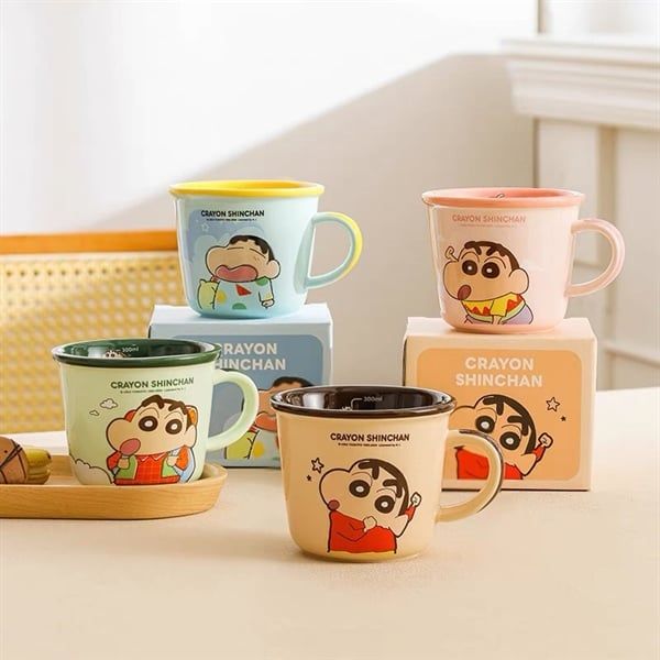  Cốc Shinchan viền màu 340ml 