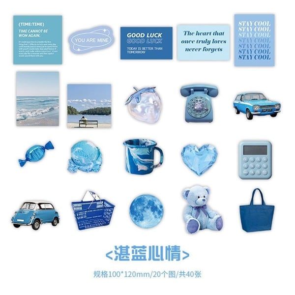  Sticker Zaomo vật dụng 40 miếng 