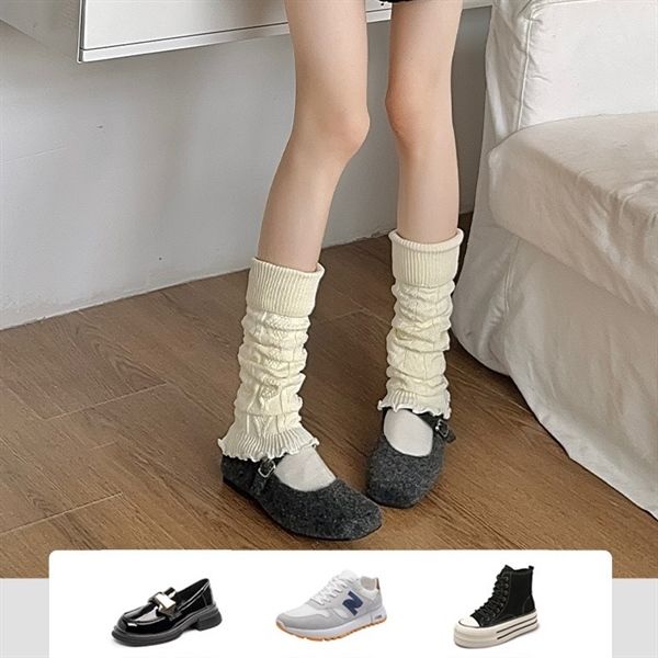  Tất ống đồng không bàn mix gân gập mép 