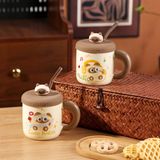  Cốc sứ mèo mun nắp silicon 420ml 