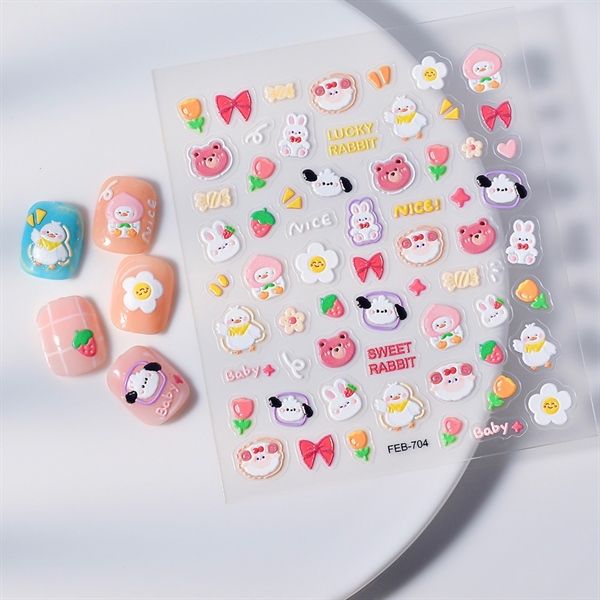  Sticker dán móng thú dễ thương 704 