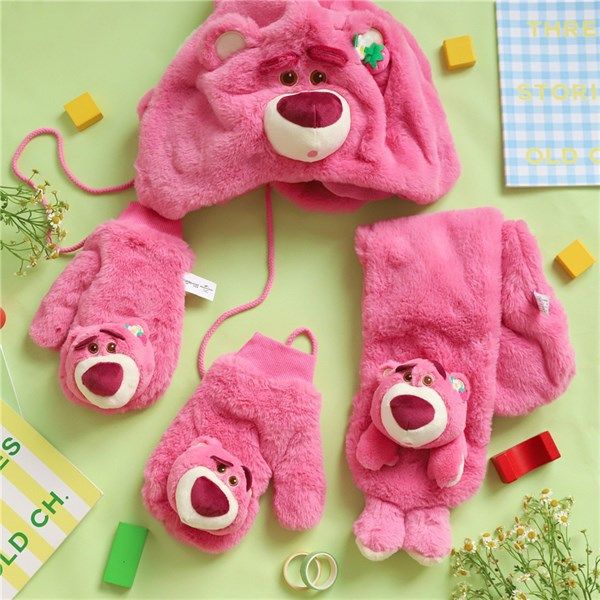  Mũ len kiêm khăn quàng cổ Lotso 