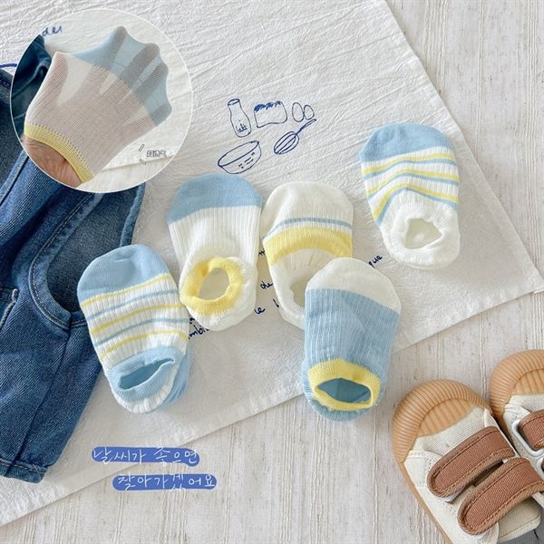  Tất Kid lười kẻ xanh vàng 