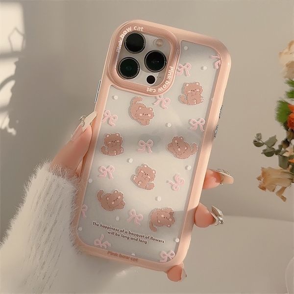  Ốp mèo nơ viền Pink Bow Cat 