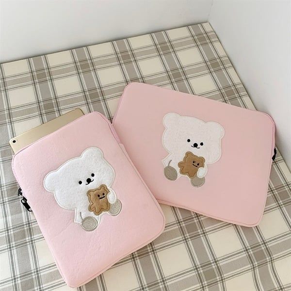  Túi đựng ipad / laptop gấu trắng bánh gấu 