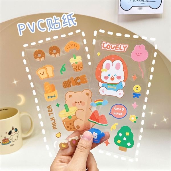  Sticker gấu thỏ nền trong 
