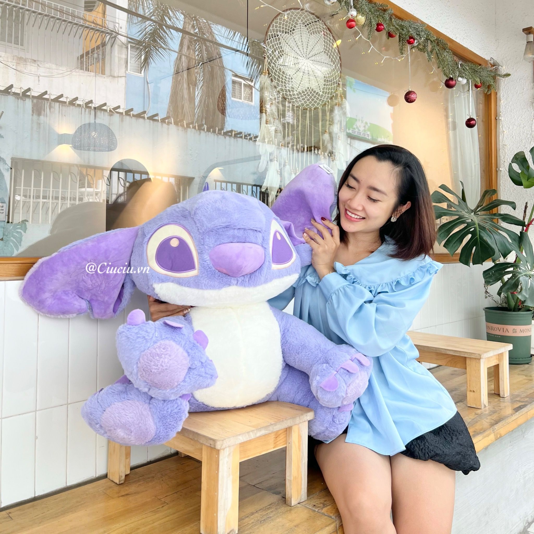  Stitch bông tím 