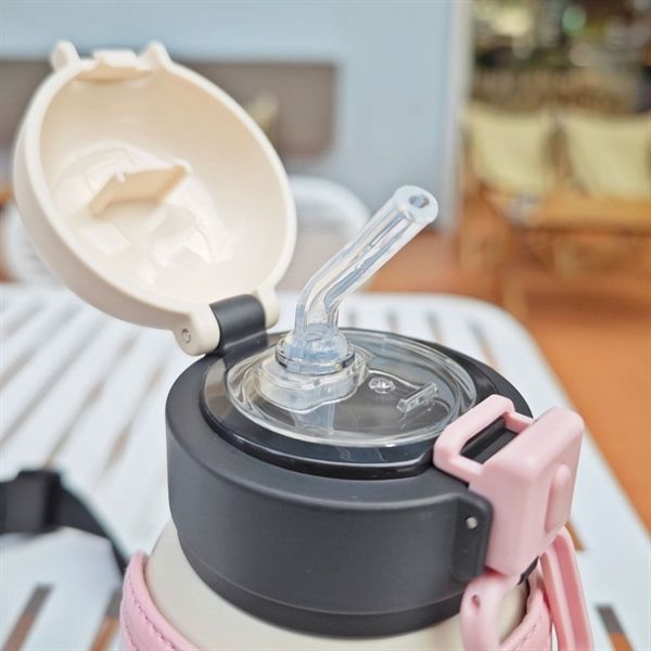  Bình giữ nhiệt bọc da xách bé đi học 500ml 