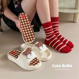  Dép bánh mì cún đế caro 