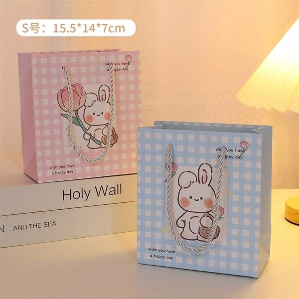  Túi quà thỏ hoa kẻ caro 