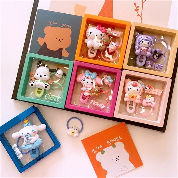  Set kẹp chun Sanrio + hộp 