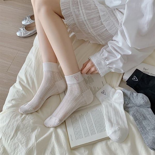  Tất XiaoHesi lưới trái tim 