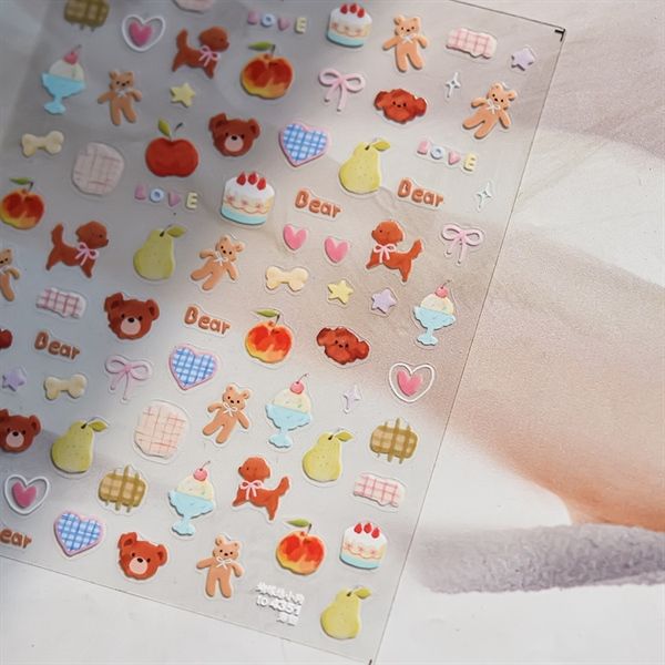  Sticker dán móng Tomoni thú ánh xà cừ 