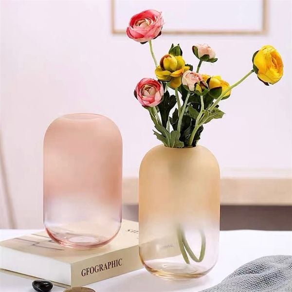  Lọ hoa thuỷ tinh bầu dục ombre 21cm 