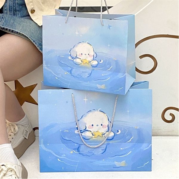  Túi quà cún bơi xanh biển 