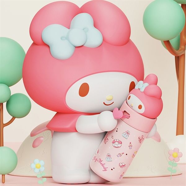  Bình giữ nhiệt Sanrio đầu silicon 350ml 