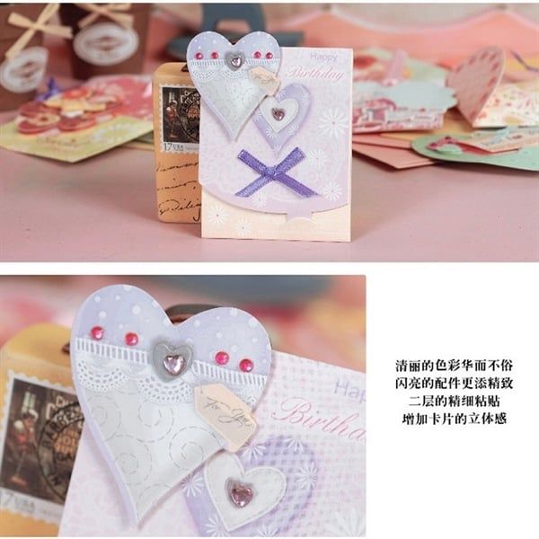  Thiệp hoa văn layer đính hạt ngọc 