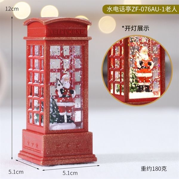  Đèn bốt điện thoại decor Giáng Sinh 12cm 