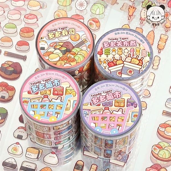  Washi tape Telado đồ ăn 5cm 3m 