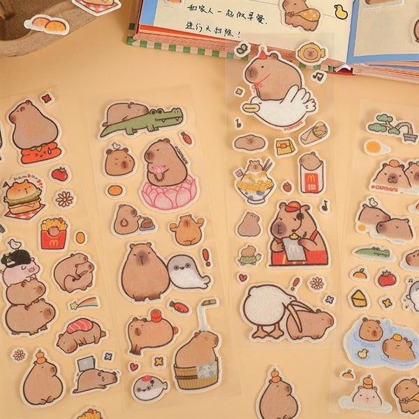  Sticker nỉ Capybara Eternal Groups 1 tờ 