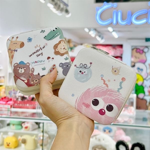  Hộp đựng trang sức vuông hình dễ thương 10cm 