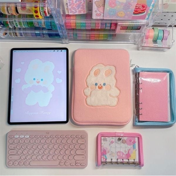  Túi đựng ipad / laptop thỏ trắng 