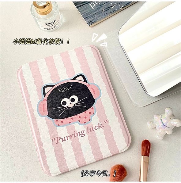  Gương gập mèo sọc hồng 20x15cm 