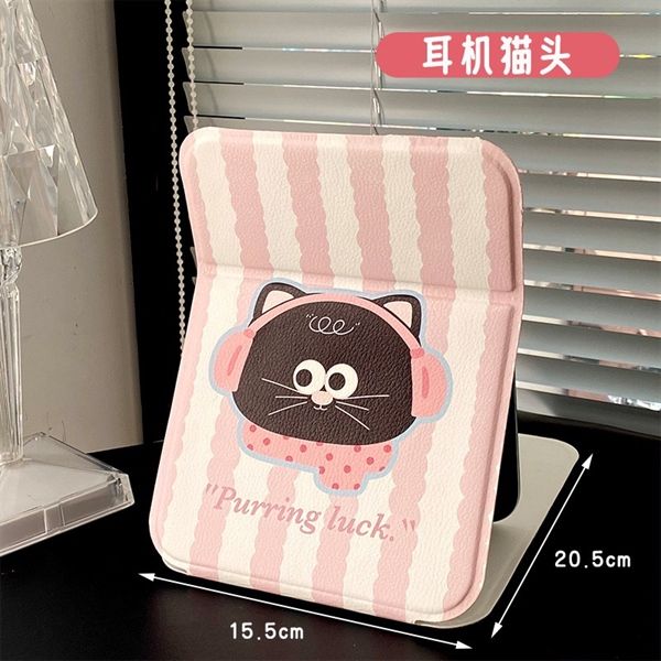  Gương gập mèo sọc hồng 20x15cm 