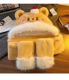  Mũ bông kiêm khăn quàng bịt tay Butter Bear 
