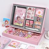  Box sổ + sticker + dụng cụ học tập Small Mochi hoa anh đào 