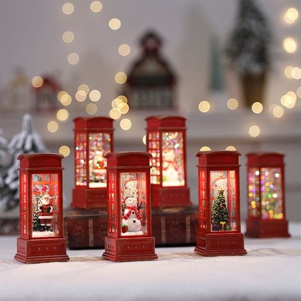  Đèn bốt điện thoại decor Giáng Sinh 12cm 