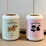  Thùng rác thú kẻ caro 12L 