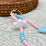  Dây charm móc điện thoại mây trái tim xanh 
