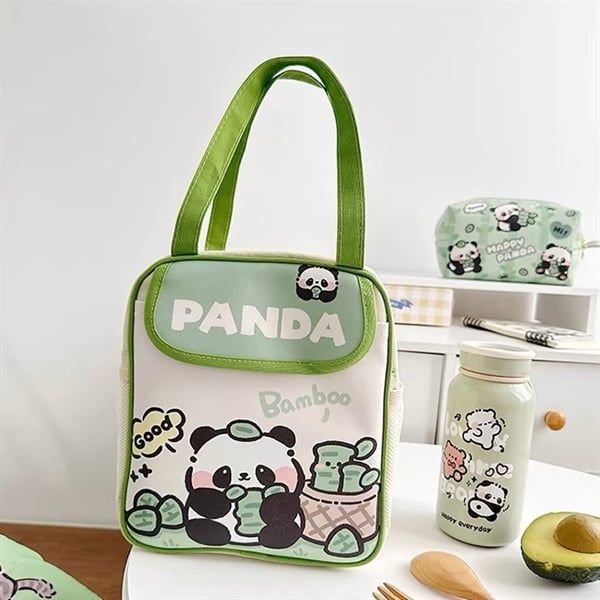  Túi đựng cơm giữ nhiệt panda xanh lá 