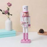  Người gỗ decor Giáng Sinh tone hồng 30cm 