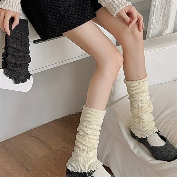  Tất ống đồng không bàn mix gân gập mép 