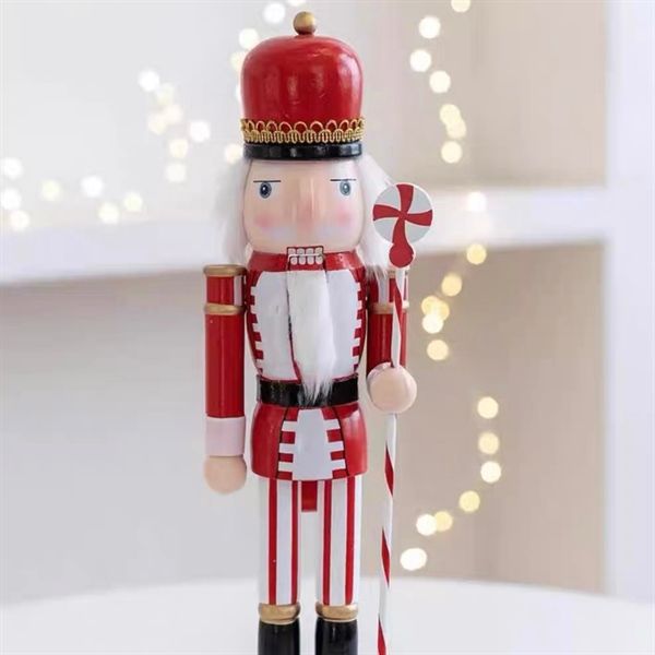  Người gỗ decor Giáng Sinh 38cm - Gậy kẹo dài 