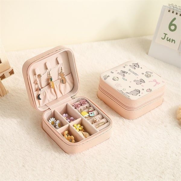  Hộp đựng trang sức vuông hình dễ thương 10cm 