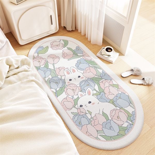  Thảm lông dài bầu dục thỏ 40x120cm 