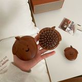  Lược gỗ massage hạt dẻ emoji 8cm 